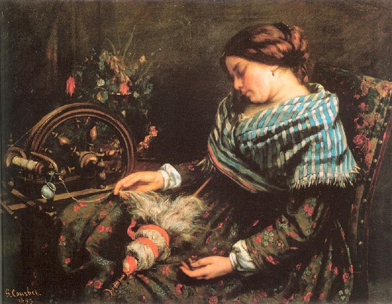 Courbet, Gustave The Sleeping Spinner Sweden oil painting art